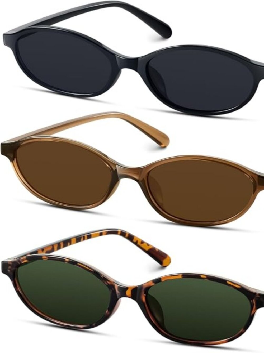 Retro Oval Sunglasses for Women 90s Design Small Cat Eye Sun Glasses UV Protecti